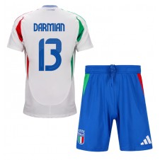 Italia Matteo Darmian #13 Bortedraktsett Barn EM 2024 Kortermet (+ korte bukser)